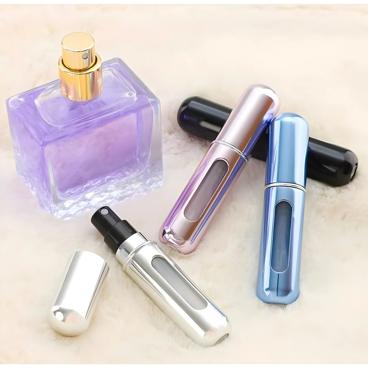 Pack of 2 Aluminium Perfume Spray Bottle(Multicolor)