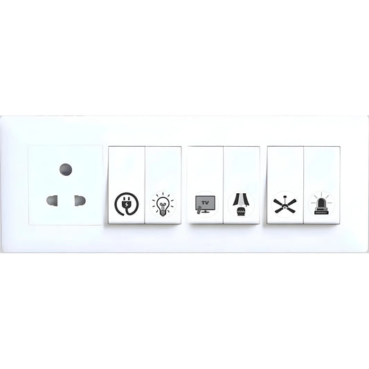 Pack of 3 Switch Board Sticker (Black)