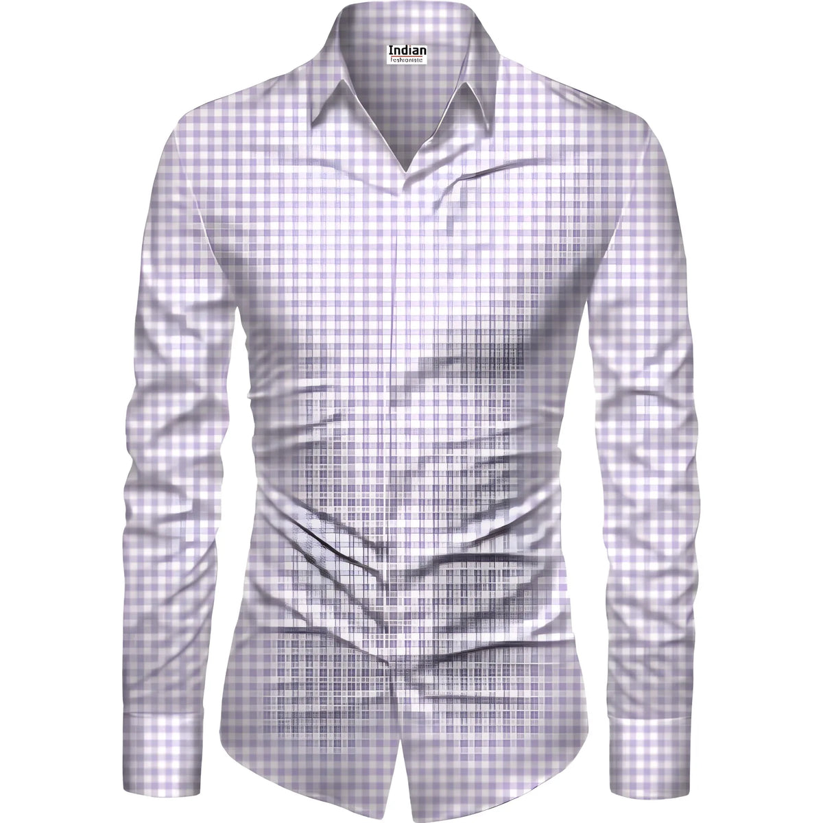 Men's Casual Floral Printed Cotton Blend Unstitched Shirt Fabric 1.6 Mtrs (Purple)
