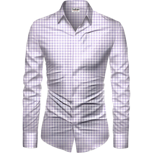 Men's Casual Floral Printed Cotton Blend Unstitched Shirt Fabric 1.6 Mtrs (Purple)