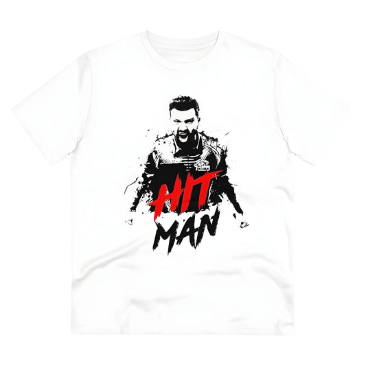 Men's PC Cotton Cricket Design Printed T Shirt (Color: White, Thread Count: 180GSM)